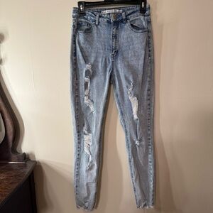 Tinseltown Blue Skinny Jeans Distressed Denim